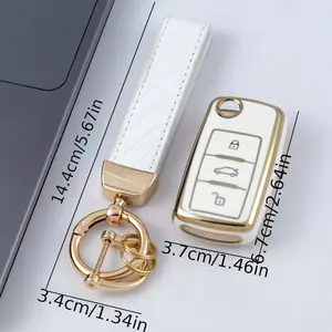 For Volkswagen Special TPU Soft Shell Key Bag + Leather Rope Key Chain With Screwdriver Three-piece Set Is Suitable For Many Keys Car Key Car