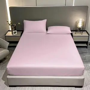 3-piece solid color fitted sheet set, including 1 fitted sheet and 2 pillowcases, without pillow core. With a deep pocket design, it is suitable for various bed types. Soft and comfortable home bedding, suitable for bedrooms, dormitories, etc.