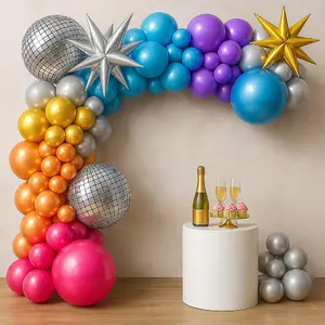 DISCO PARTY DECOR WITH BALLOON GARLAND