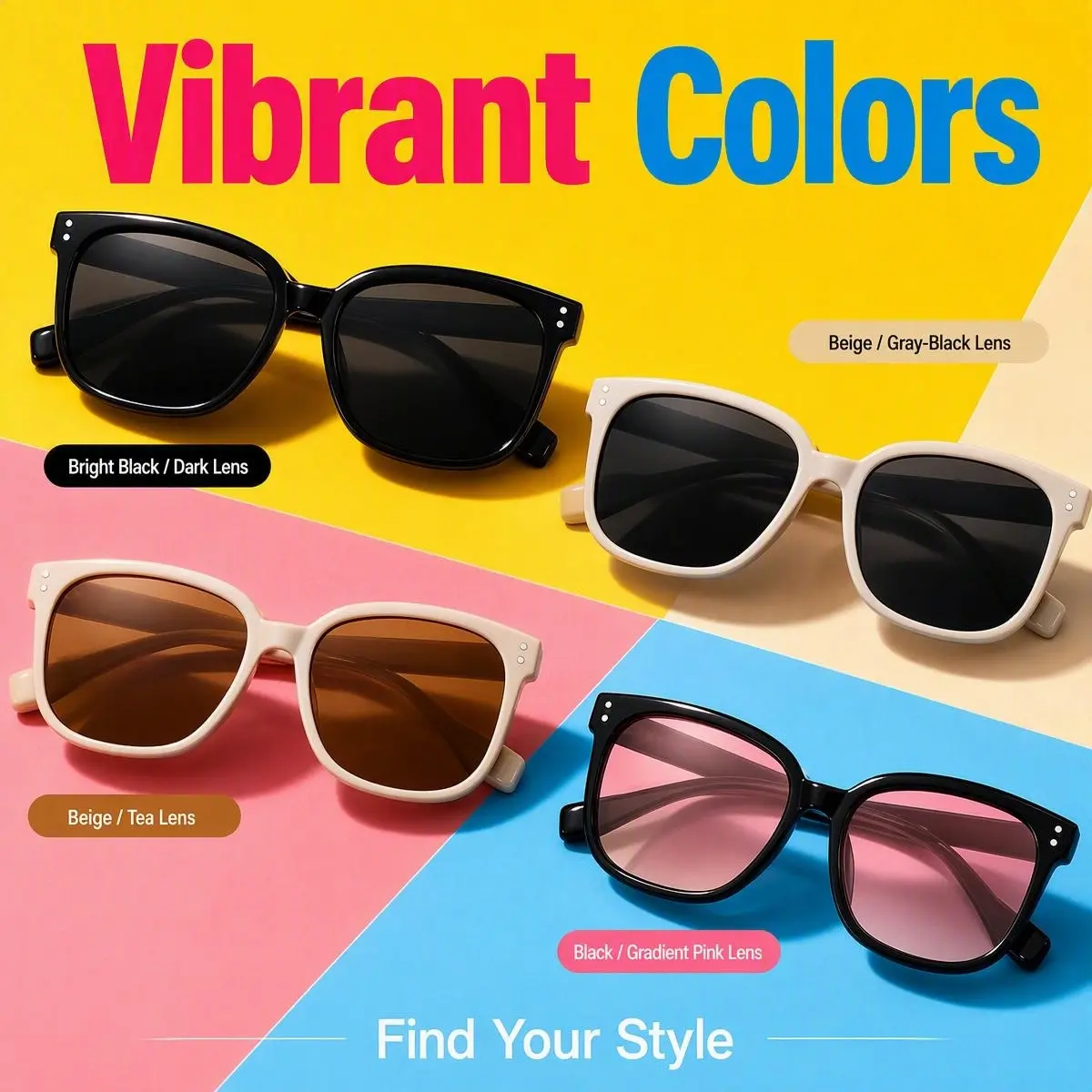 Oversized Square Rivet Sunglasses | Face Flattering UV Protection Shades willow weekend accessory