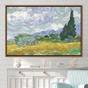 Vincent Van Gogh Wheat Field with Cypresses Canvas Art Print, Frame Large Wall Art, Green Art, Vintage Art, Minimalist Art, Gift, Wall Decor