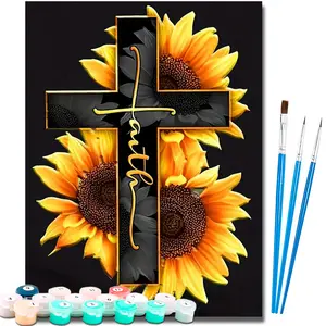 Paint by Numbers Kit for Adults Beginner,Sunflower Easy Adult Paint by Number Kits on Canvas DIY Painting for Surprise Gift Home Wall Decor 16x20 Inch