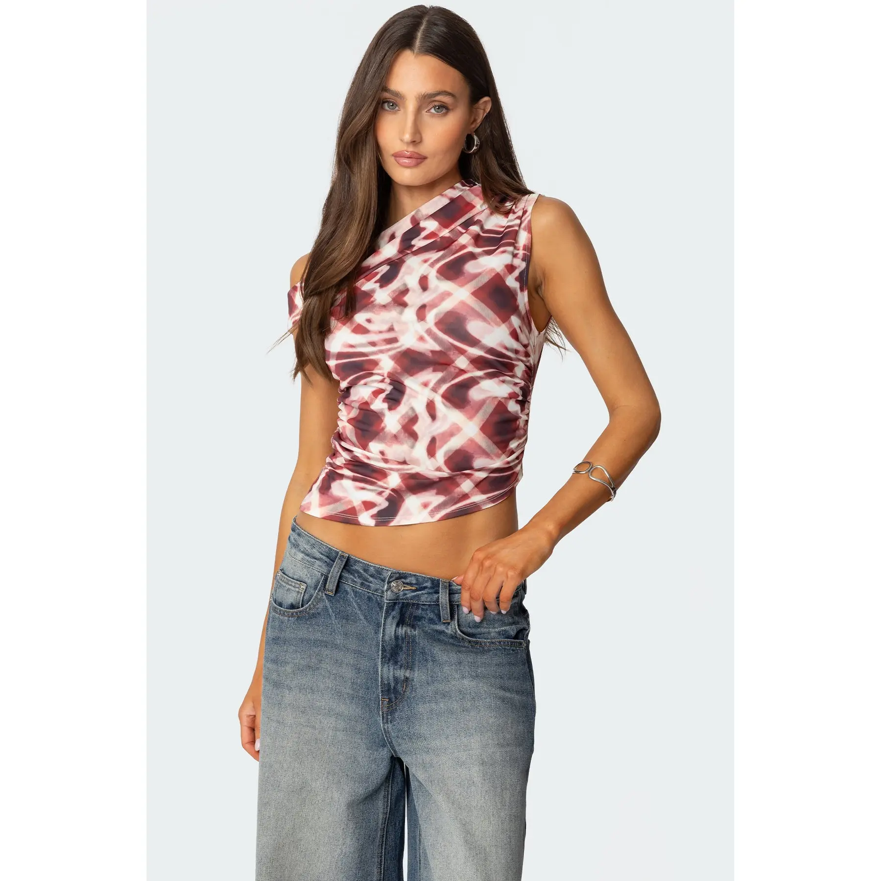 Portlyn Printed Asymmetric Top