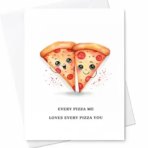 Funny Valentine's Day Card - Cute Pizza Pun Anniversary C-141
