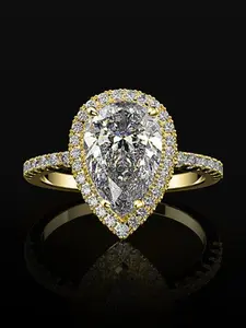 Creative Sparkling Water Drop Zircon Wedding Ring for Women, Elegant Bridal Jewelry, Perfect for Weddings & Special Occasions