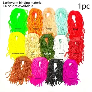 14-color worm and earthworm materials for fly fishing, soft worm lures, fly baits, hair hooks, bionic baits, and glow-in-the-dark fishing tackle.