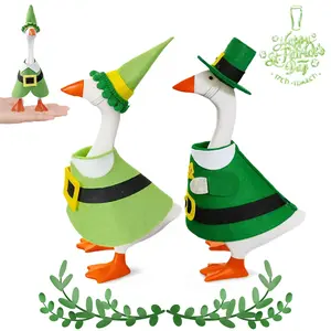 7 Inch Desk Goose St. Patrick’s Day Outfit, Green Holiday Costume for Magnetic Desk Goose, Cute Irish Festival Desktop Decoration