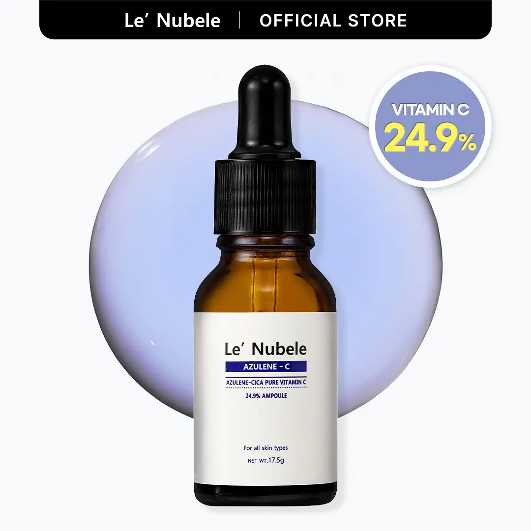 [Le Nubele] AZULENE CICA VITAMIN C 24.9% AMPOULE | Potent Toning Serum | 249,000ppm High-purity Vitamin C + Azulene + Centella Asiatica | Korean Skincare | 0.61 oz