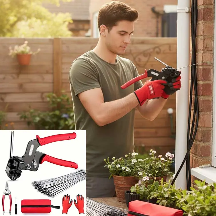 Heavy Duty Metal Zip Tie Gun Kit, UV Resistant Burst-Proof Stainless Steel Zip Ties Outperform Weak Plastic Zip Ties for Outdoor Use