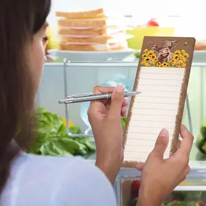 Creative Highland Cow Magnetic Notepad, Vintage Refrigerator Magnet Planner, Non-Stick Shopping List, Retro Style, Ideal for Organizing