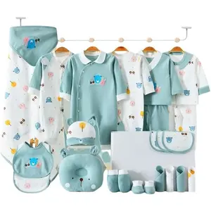 27-Piece Newborn Clothes Set, 100% Cotton Baby Gift Set, Layette Essentials, Soft Breathable, Mint Green