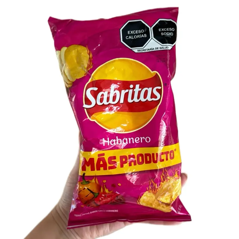 Sabritas Habanero Mexican Crisps (42g Small Bags) - 30-Pack Snack Packs, Crispy Crunchy Spicy Puffed Snacks, Wholesale Option, Crispy Crunchy Snacks