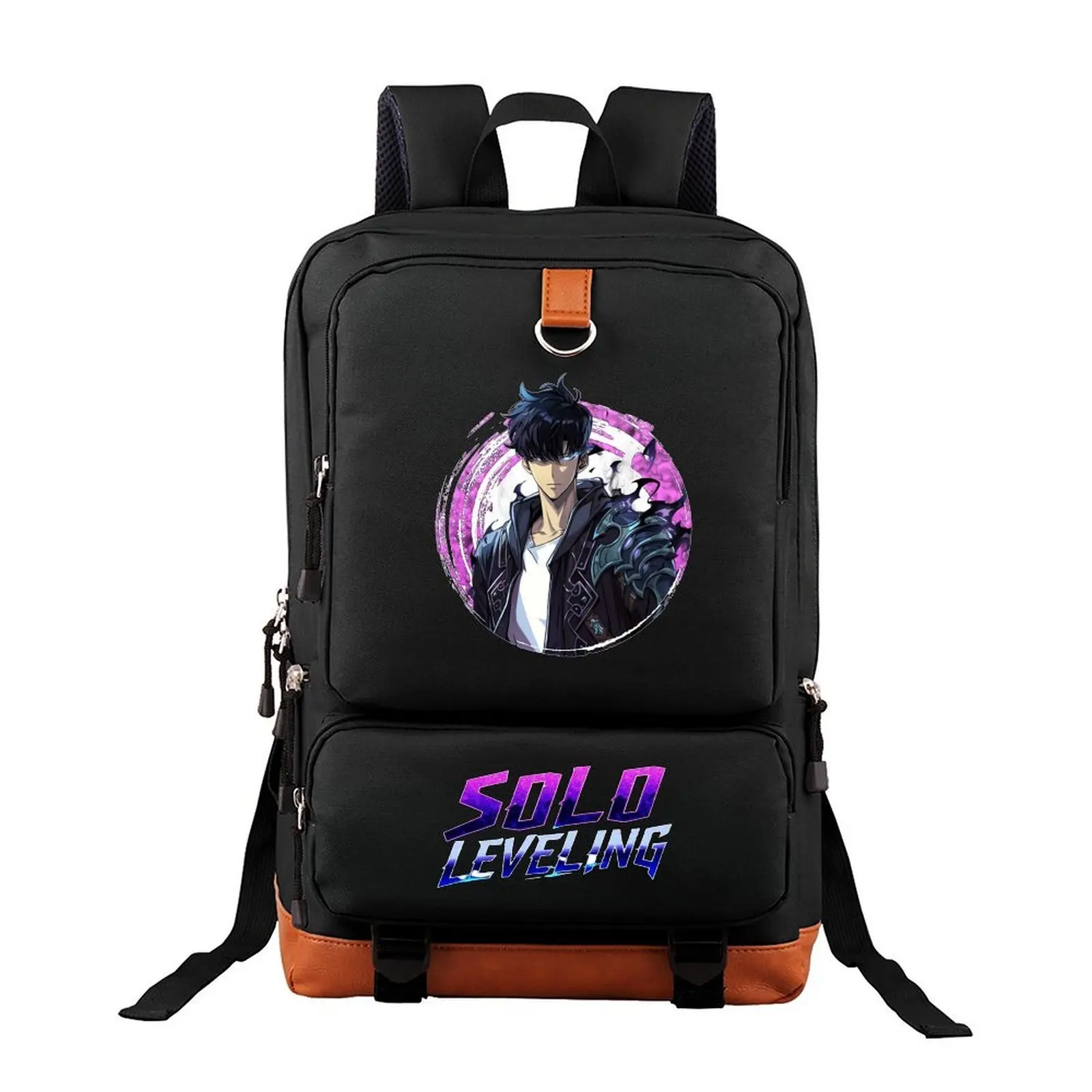 Anime Style Solo Leveling Unisex Hiking Backpack - 17.3in*11.4in Large Capacity, Laptop Compartment, 1-Size Everyday Carry for Travel & Camping, Ideal Birthday Gift for Family, One Size