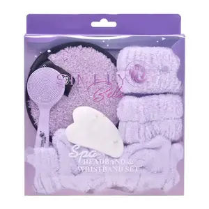 Purple Spa Headband & Wristband Set