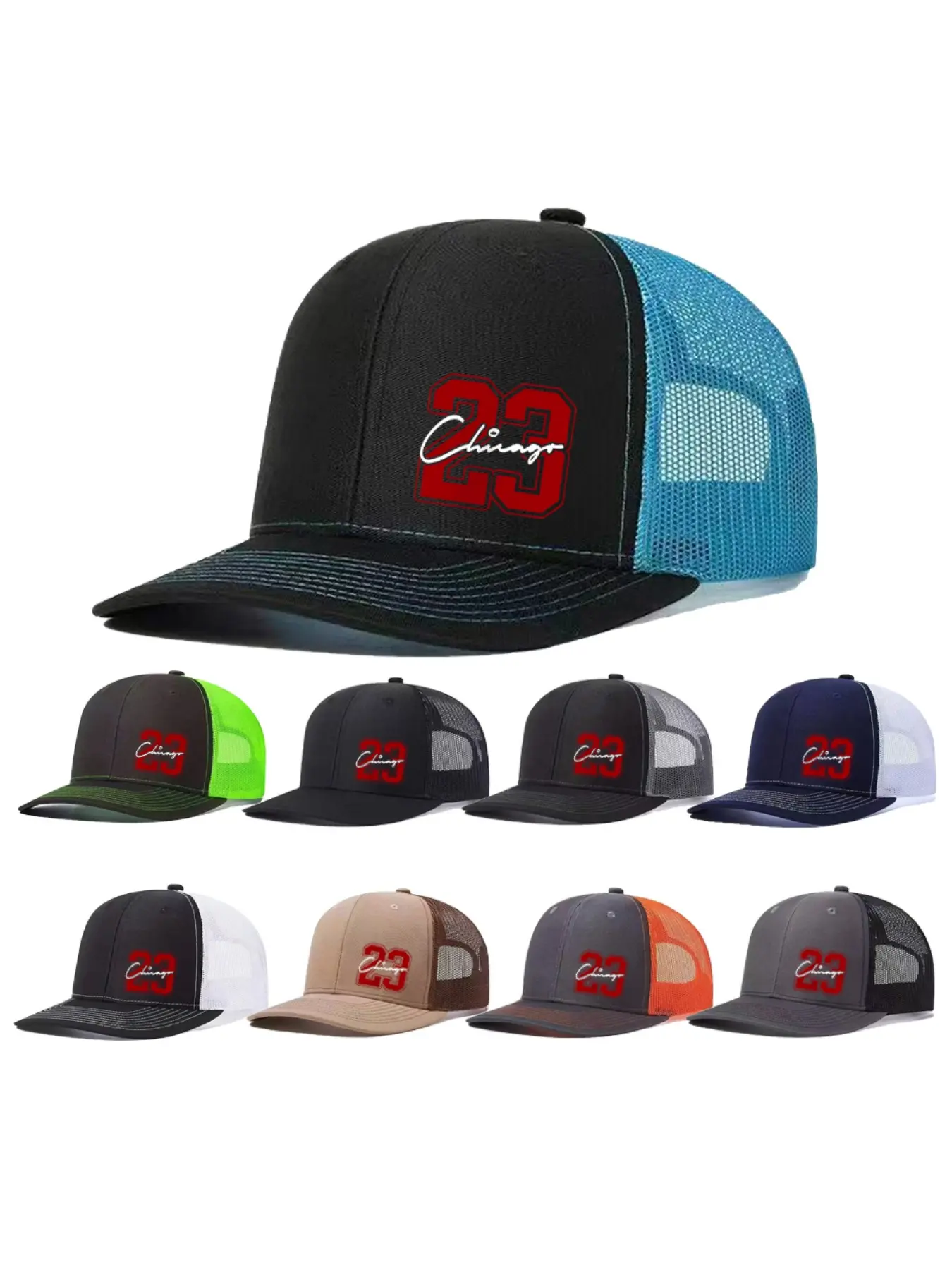 Unisex Baseball Cap Number 23, Mesh Breathable Sun Hat, Adjustable Trucker Hats, Casual Fitted Design, All Seasons Wear