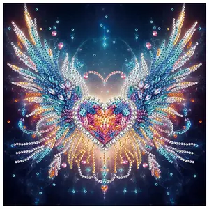 Wings Pattern DIY Diamond Arts Colorful Painting Kit without Frame, 5D Special Shape Crystal Artificial Diamond Partial Mosaic Handicraft for Beginners
