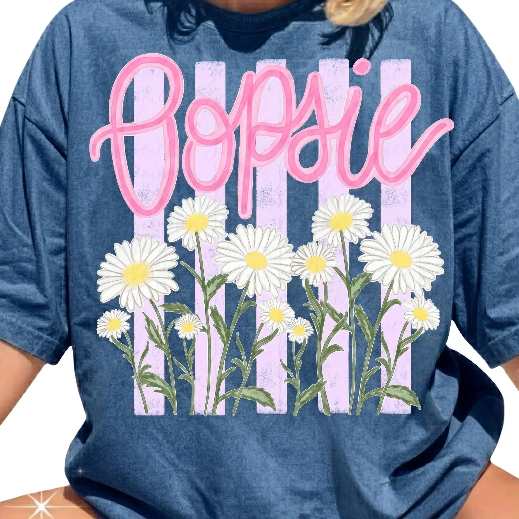 Comfort Colors Oopsie Daisy Shirt, Purple Preppy Floral T-Shirt, Girly Summer Graphic Tee, Watercolor Daisy Striped Shirt, Trendy Cute Aesthetic Tee, Beach Vacation Outfit, Gift for Her, Vintage Aesthetic Style, Fast Shipping USA