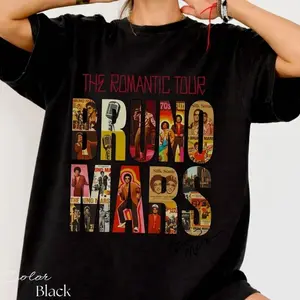 Bruno Romantic Tour T-Shirt, Retro Pop Concert Tee, Unisex Music Lover Gift 4 NF0