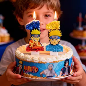 Naruto Candle Number 0-9 Baby Birthday Cake Candle Decoration Naruto Birthday Party Cake Topper Baby Shower Decor Gift Cake Decorating Supplies