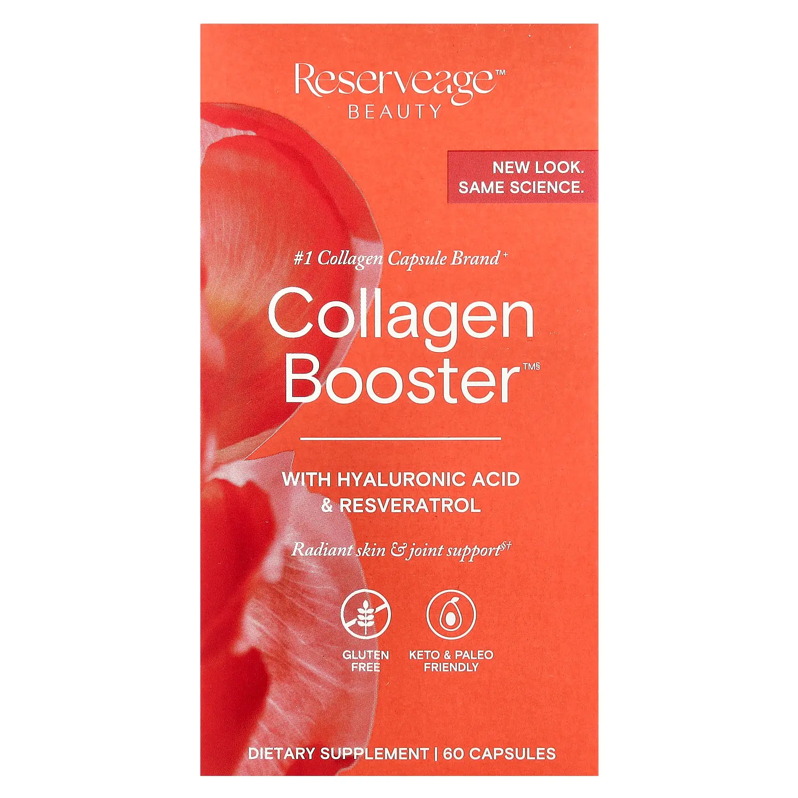 Reserveage Beauty Collagen Booster™ with Hyaluronic Acid & Resveratrol, 60 Capsules