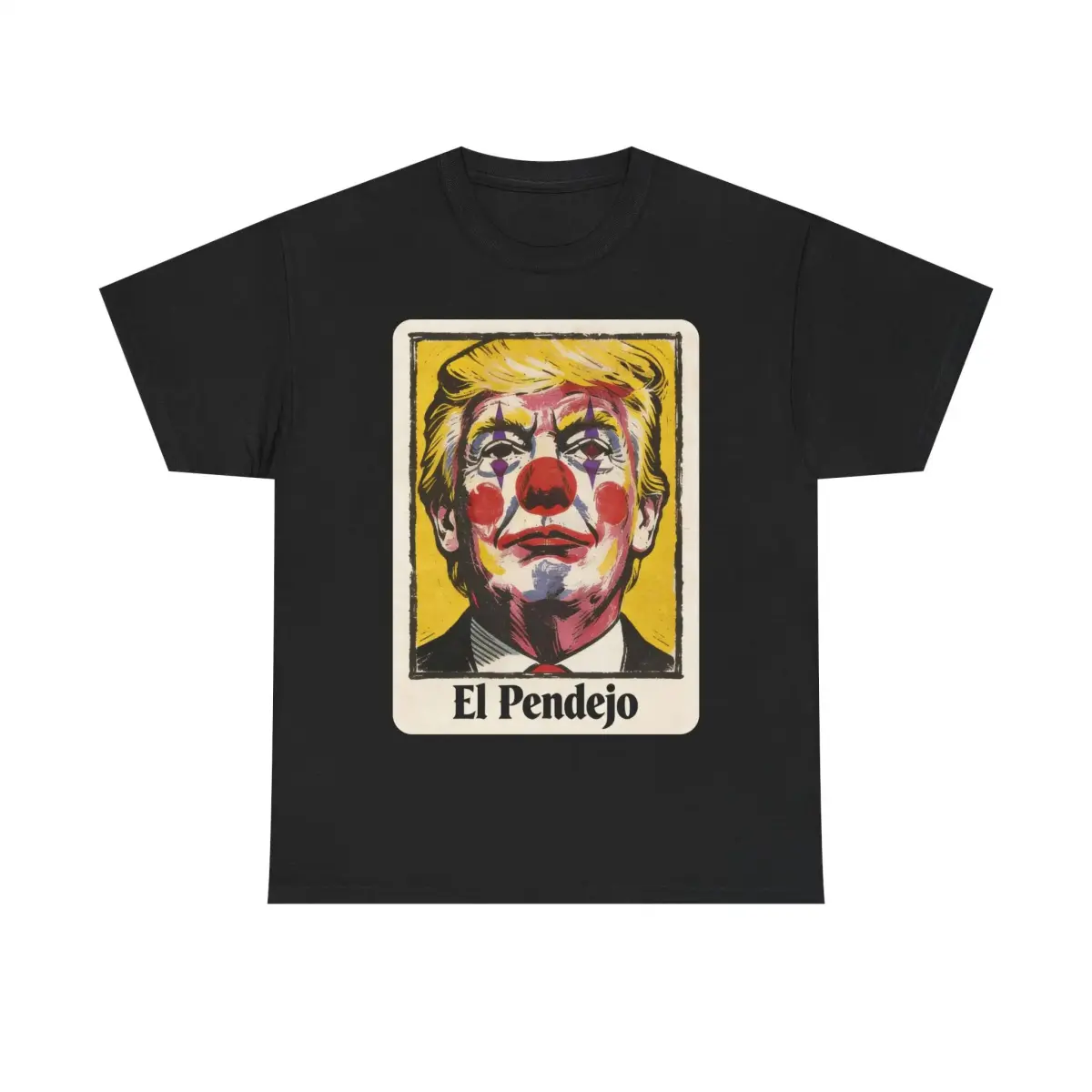 Summer Aesthetic Tee Viral Trending Viral Political Shirt El Pendejo Clown Portrait Tee Political Satirical Art Graphic Tee 100% Cotton Casual Short Sleeve Crew Neck Top Funny Trendy Shirt Unisex for Men Women Gift IdeaOversized Y2K Vintage Graphi,fem,ale