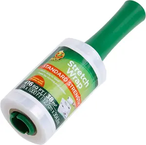 Duck Brand Clear Stretch Wrap Roll - 5 in x 1000 ft, 1 Pack, White Moving Prep Plastic Sheeting (285849)