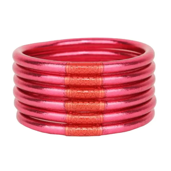 BudhaGirl | Pink All Weather Bangles- Serenity Prayer