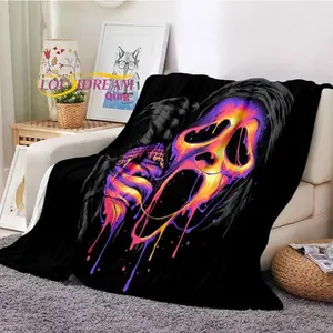 Ghost Blanket Lightweight Thermal Cozy Blankets for Men Women Warm Air Conditioner Blanket Home Bedroom Decor