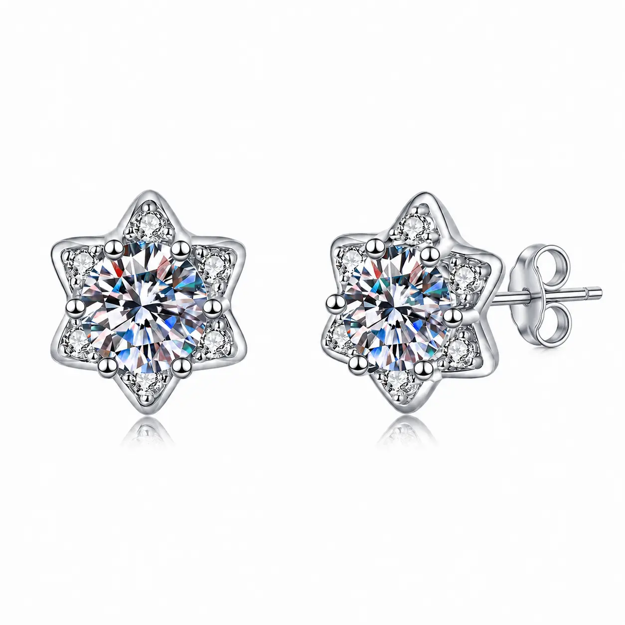 S925 Sterling Silver Star Diamond Stud Earrings Set, Men's/womens Dainty Non Tarnish Tarnish Free Hypoallergenic Earrings for Sensitive Ears Gift, Men's Earrings