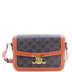 Pre-owned Celine Canvas Coated Shoulder Bags Triomphe Shoulder Bag Triomphe Coated Canvas Medium by Rebag