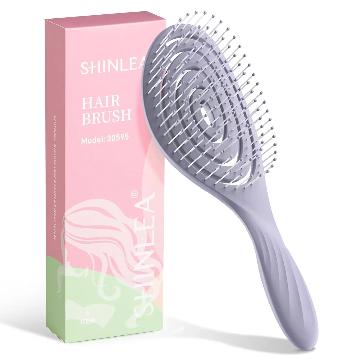Detangle Hair Brush | Detangling Wet & Dry Spiral Hairbrush for Women, Men, Kids | Vented Detangler for Blow Drying | Glide Through Tangles For All Hair Types | Gifts (Purple) Haircare Heatless detangler spray Venting