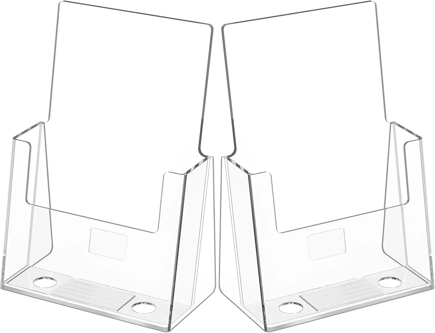 MaxGear Acrylic Brochure Holder 6 x 9 Inches, Clear Plastic Countertop Literature Holders, Bi-fold Flyer Display Stand for Pamphlets, Booklets, Magazines, Menus, Multi Purpose Organizer, 2 Pack