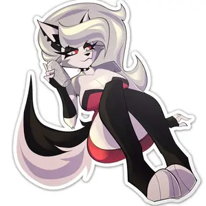 E-Girl Wolf Girl Aesthetic Sticker - Dark Anime Style Vinyl Decal - Waterproof Sticker for Laptop, Water Bottle & Skateboard - Alt Fashion Art