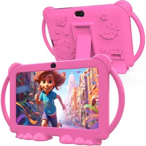 Kids Tablet 7 inch Android 12.0 for Toddler 4GB RAM 32GB ROM Bluetooth IPS Screen Parental Control Dual Camera Shockproof Case Pink Educational Games