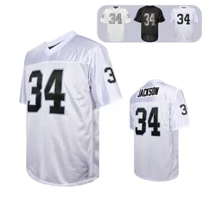 Men's #34  Football Jersey V-Neck Breathable Mesh Fabric Embroidered Letters & Numbers Lightweight Short Sleeve Sport Top for Football Fans summervibes gym clothing