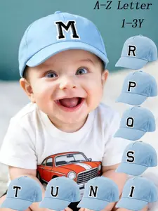 1PC Adjustable Baseball Cap for Boys Girls Babies Ages 0-3, Durable Comfortable Adjustable Fit Hat Hats Cap with Letter Pattern for Outdoor Hiking Daily Wear, Unisex Kids Clothing Accessory