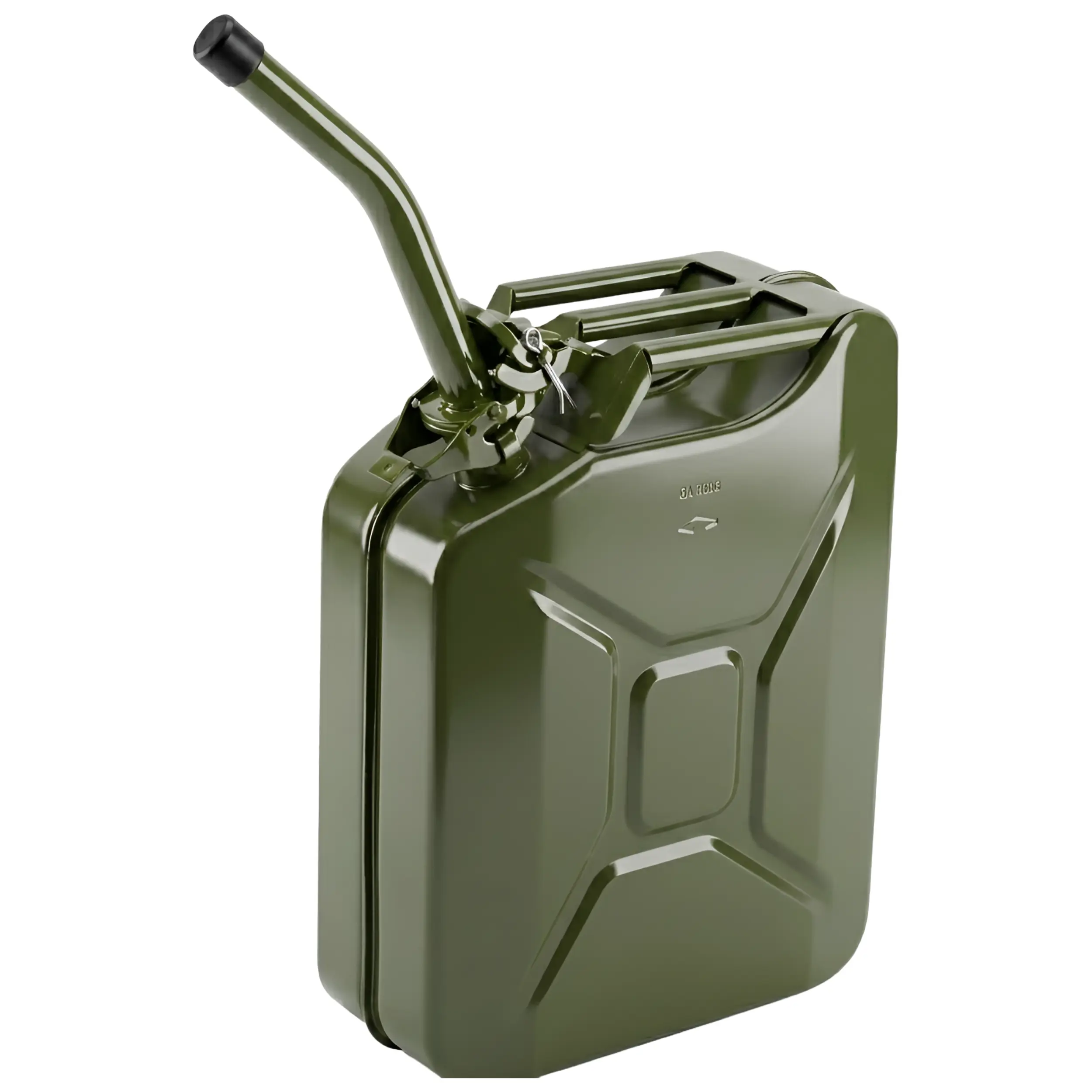 Portable Water Container 20L Stainless Steel Army Green | Jerry Can Style, Flexible Spout Included, Secure Locking Cap, Carry Handle, Fuel Storage
