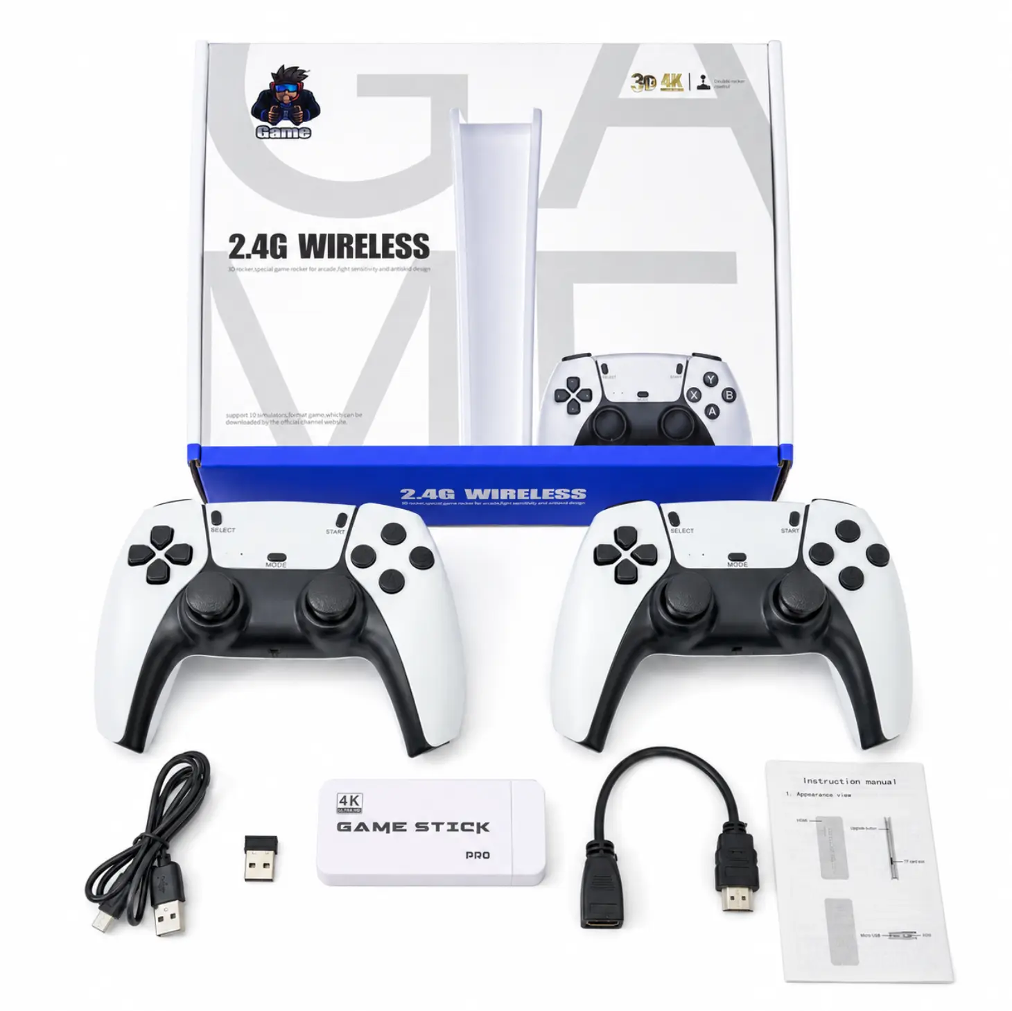 M15 Retro Gaming Console for TV, Classic Wireless Game System, Plug & Play Home Entertainment Device, Built-in Classic Games, Dual Wireless Controllers, Gaming Gift for Kids & Adults