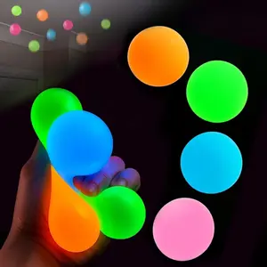 Night Light Ceiling Stuck Target Ball, Stress Relief Toy, Throw and Release Fun, Trendy Wall Mounted Game, Perfect for Relaxation, Stress Ball Without Net