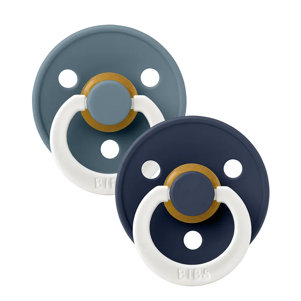 BIBS Baby Colour Pacifier Dummy Glow 2 Pack - Petrol/Deep Space