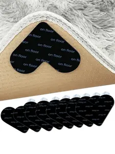 LMMAKE Non-Slip Rug Grippers & Tape Reusable Washable Dual-Sided Adhesive for Hardwood Tile Marble Floors No Residue Anti-Curling Rug Stoppers Perfect for Bathrooms Pet Areas High-Traffic Spaces 4Pcs 8Pcs