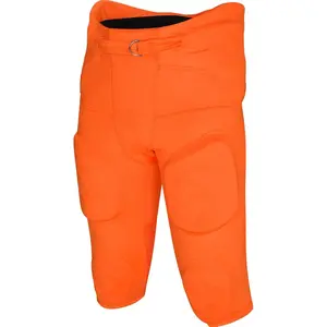 Exxact Sports Gladiator Mens Integrated Football Pants with Built-in Pads, Lightweight Ultra Flex Football Practice Pants (Orange)