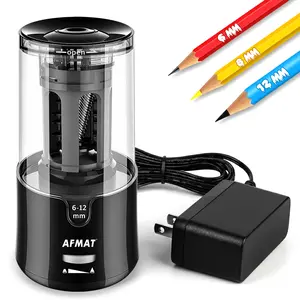 AFMAT Electric Pencil Sharpener, Fast Sharpen in 3s, Auto Stop, Sharp with 2 Settings for 6-12mm No.2 & Colored Pencils, Ideal for Office, School & Artists