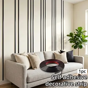 1 Roll Self-Adhesive PVC Decor Strip, Flexible 3D Wall Trim Strip, 9.84Ft Self-Stick Joint Strip, Fits Tile Panel Corner Ceiling Floor