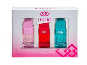 LEG3ND | Women’s EDP Fragrance Gift Set – 3PC Set (0.5oz Each) – Light Pink, Teal & Hot Pink Scents – Floral, Fresh & Long-Lasting Feminine Fragrances – Travel-Friendly Perfumes | Ideal for Everyday Wear, Gifting, or On-the-Go Confidence