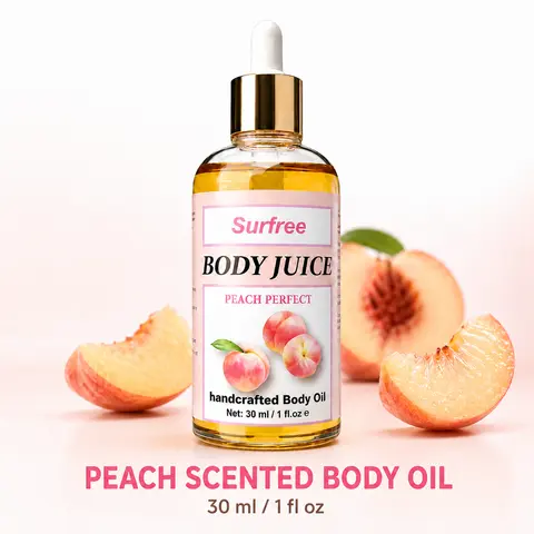 Peach Scented Perfumed Hydrating Body Oil - 30 ml Oil with Dropper, Lightweight Moisturizing Formula for Daily Moisture Boost