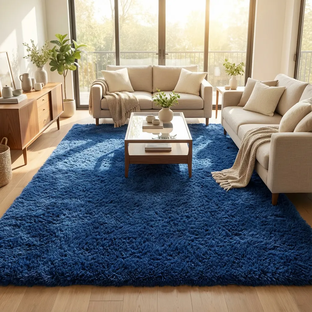 XEXSIN Large Extra Soft Furry Shag Rectangle Carpet - Non-Slip Bottom, Dustproof Durable Home Decorative Rug for Family Indoor Use
