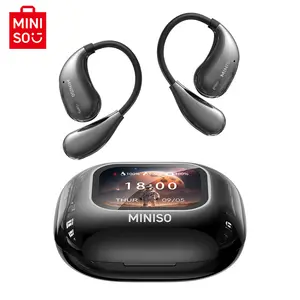 MINISO M95 Open Ear Headphone Earbuds Open Ear Bluetooth 5.4 Headphones with LED Display Screen OWS Earphones Wireless Earbuds with Earhooks Bluetooth Earbuds for Running,Driving,Working