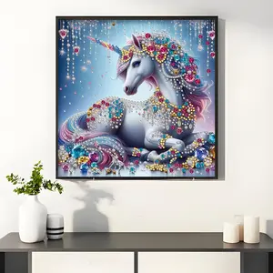 Unicorn Special Shape 5D Diamond Art Kits for Adults, 5D Diamond Painting Kits for Beginner, Gem Art, Animal Diamond Crystal Rhinestones Painting Kits for Home Wall Decor Gift, 11.8x11.8 in Adults Mosaic Inlay Craft Kits
