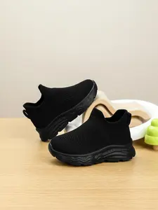 Baby Shoes Soft Breathable Flyknit Lining Elastic Opening Easy Wear Wide Fit Comfortable Sole All-Season Sports Shoes